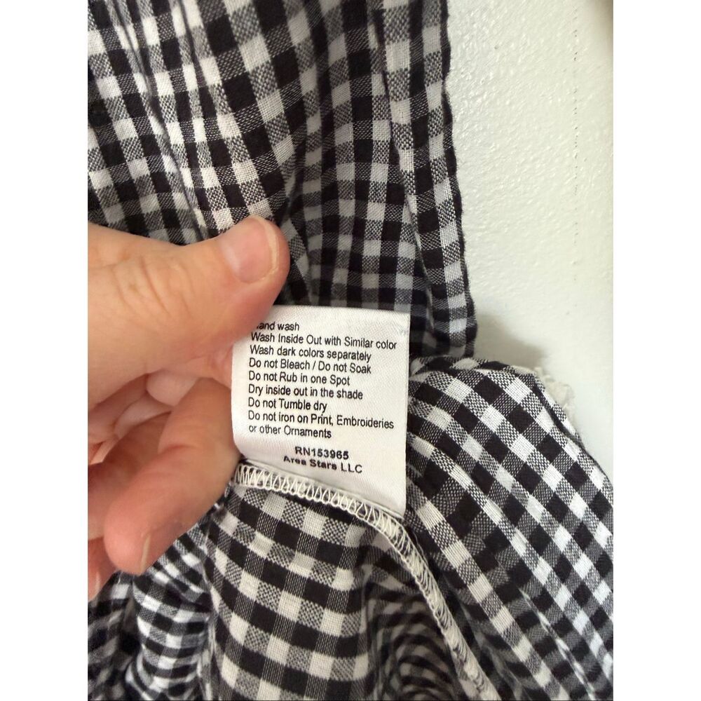 Area Stars Women’s Small Whimsigoth Black White Gingham Prairie Dress Cottagecor - Picture 4 of 7